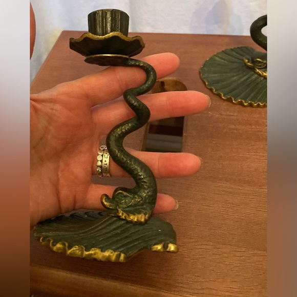 🍁VTG Made in Spain Art Deco Candle Holders - Picture 4 of 6